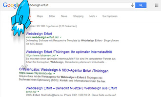 Bild - "Webdesign Erfurt" & CrayssnLabs auf Platz 3