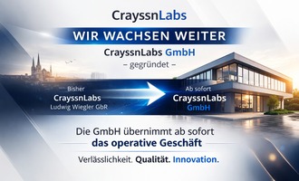 Bild - Die CrayssnLabs GmbH wurde gegründet und wird künftig schrittweise das operative Geschäft der CrayssnLabs Ludwig Wiegler GbR übernehmen.